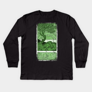 Art Nouveau - Tree Of Life Paul Berthon Alphonse Mucha Vintage Fantasy Kids Long Sleeve T-Shirt